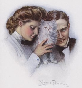 Koppel met een kat door Clarence F. Underwood